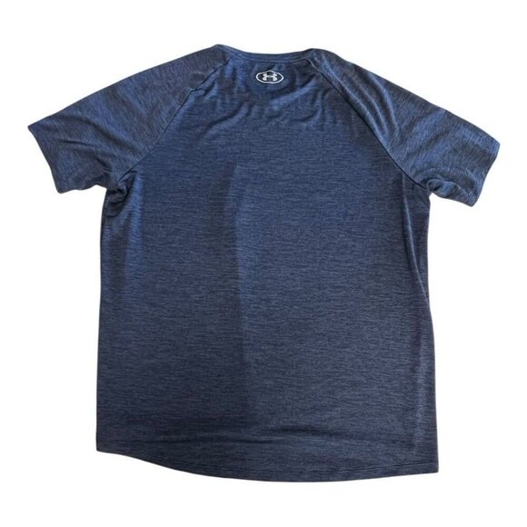 Under Armour Mens Tech Tee~Size Large~Navy Blue Athletic Sport Top EUC ~ L12 15 - Picture 8 of 9